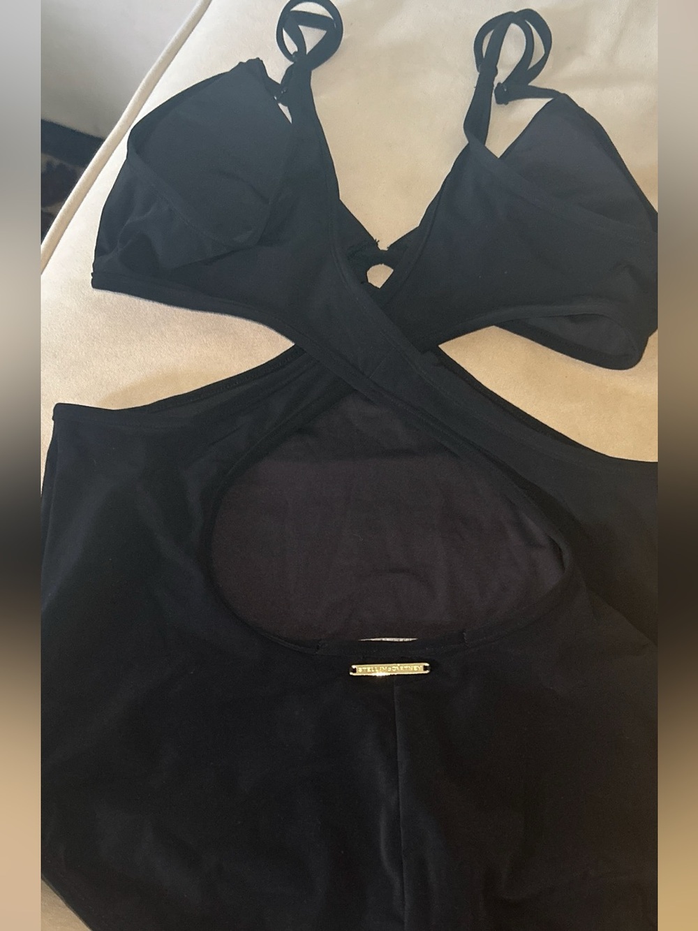 STELLA MCCARTNEY $195 Black SMALL Falabella Pop one piece Swinsuit NEW - Picture 5 of 5
